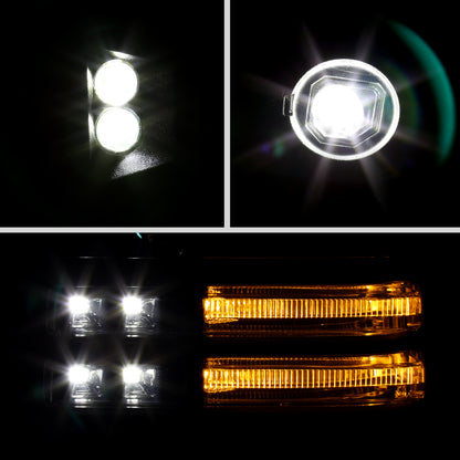 2020-2024 Chevrolet Silverado/GMC Sierra 2500HD/3500HD Power Adjustable, Heated, & Manual Extendable Chrome Towing Mirrors w/ Clear Lens LED Turn Signal & Clearance Lights