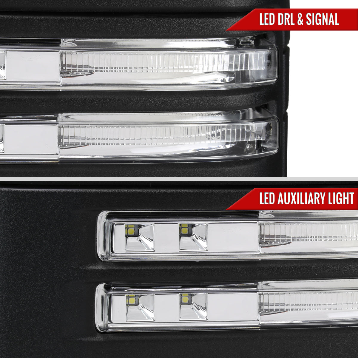 2020-2024 Chevrolet Silverado/GMC Sierra 2500HD/3500HD Power Adjustable, Heated, & Manual Extendable Black Towing Mirrors w/ Clear Lens LED Turn Signal & Clearance Lights