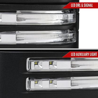 2020-2024 Chevrolet Silverado/GMC Sierra 2500HD/3500HD Power Adjustable, Heated, & Manual Extendable Black Towing Mirrors w/ Clear Lens LED Turn Signal & Clearance Lights