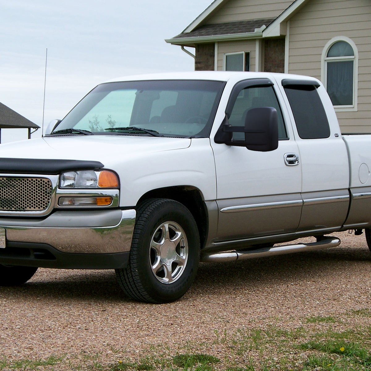 1999-2007 Chevrolet Silverado/Tahoe/Suburban GMC Sierra/Yukon XL Manual Adjustable & Extendable Black Cover Towing Mirrors