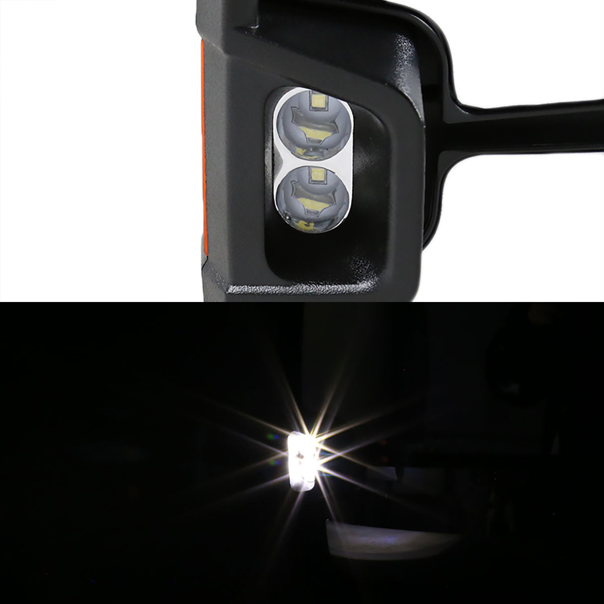 1999-2002 Chevrolet Silverado/Tahoe/Suburban/Avalanche GMC Sierra/Yukon/Yukon XL Power Heated Manual Extendable Chrome Towing Mirrors w/ Amber Lens LED Turn Signal & Clearance Lights