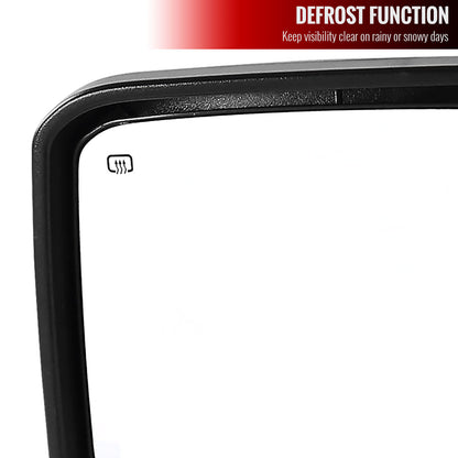 1999-2002 Chevrolet Silverado/Tahoe/Suburban/Avalanche GMC Sierra/Yukon/Yukon XL Power Heated Manual Extendable Towing Mirrors w/ Smoked Lens LED Turn Signal & Clearance Lights