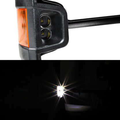 1999-2002 Chevrolet Silverado/Tahoe/Suburban/Avalanche GMC Sierra/Yukon/Yukon XL Power Heated Manual Extendable Towing Mirrors w/ Amber Lens LED Turn Signal & Clearance Lights