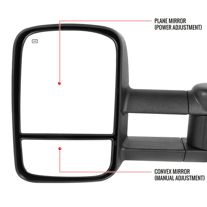 1999-2002 Chevrolet Silverado/Tahoe/Suburban GMC Sierra/Yukon XL Power Heated Manual Extendable Towing Mirrors