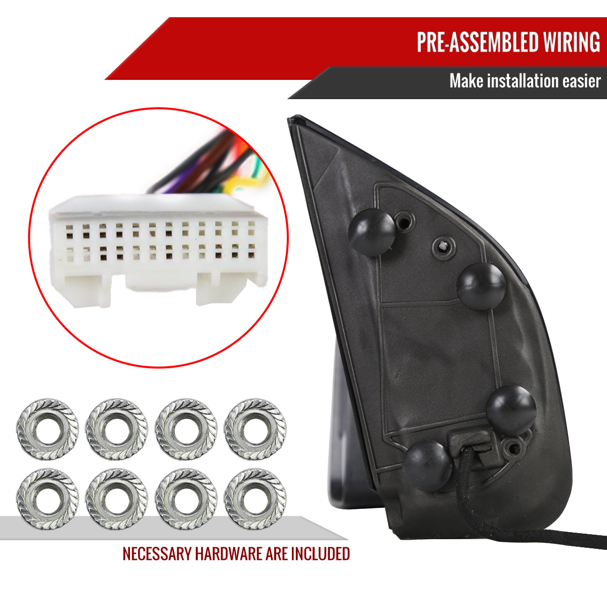 2016-2022 Nissan Titan Power Adjustable, BSM, & Manually Extendable Chrome Towing Mirrors with Clear Lens LED Turn Signal & Puddle Lights