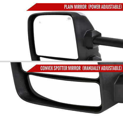 2016-2022 Nissan Titan Power Adjustable, BSM, Memory Fuction, & Manually Extendable Chrome Towing Mirrors with Clear Lens LED Turn Signal & Puddle Lights