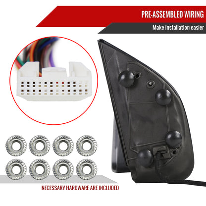 2016-2022 Nissan Titan Power Adjustable, BSM, Memory Fuction, & Manually Extendable Chrome Towing Mirrors with Clear Lens LED Turn Signal & Puddle Lights