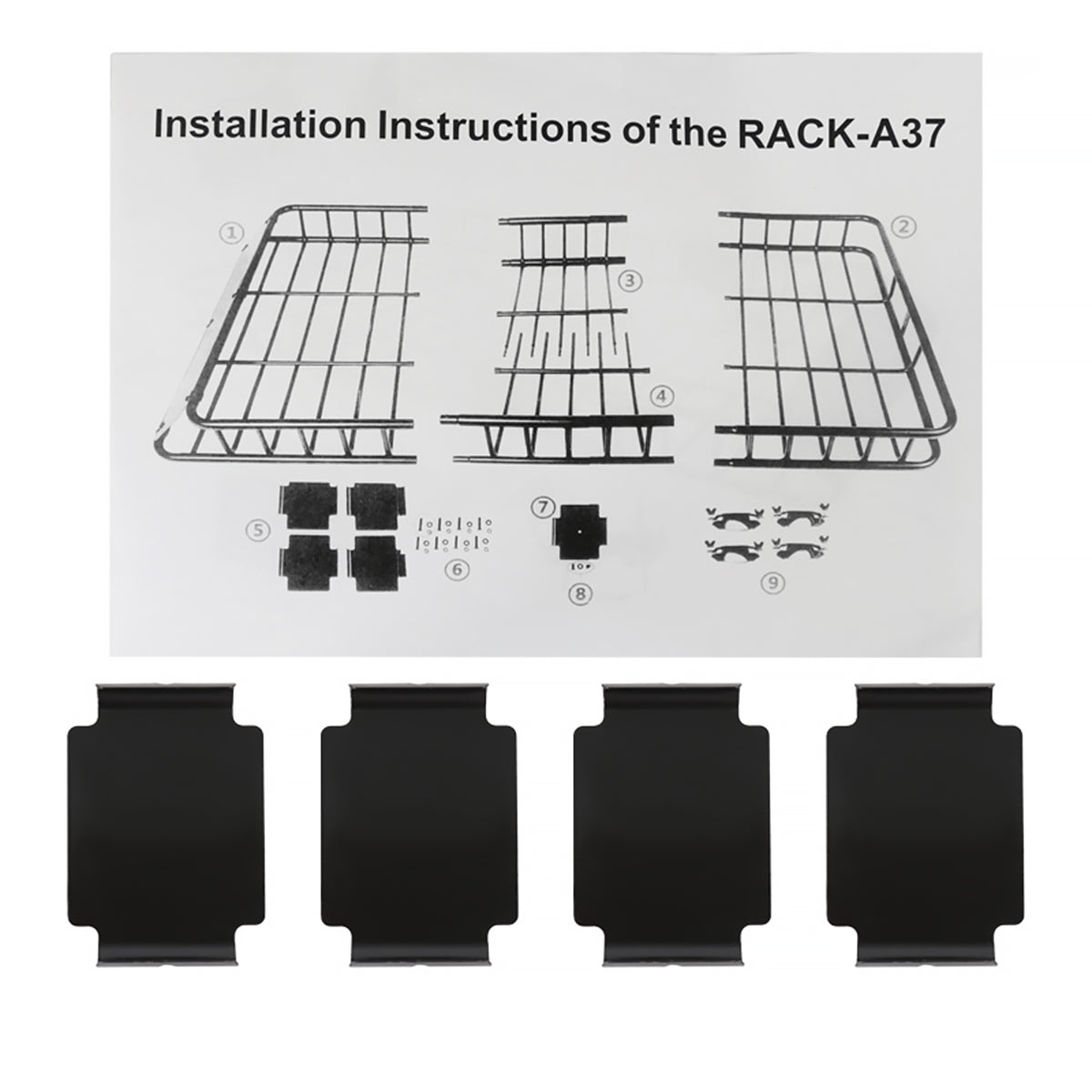 Universal Black Roof Rack Cargo Carrier w/ Extendable Luggage Hold Basket