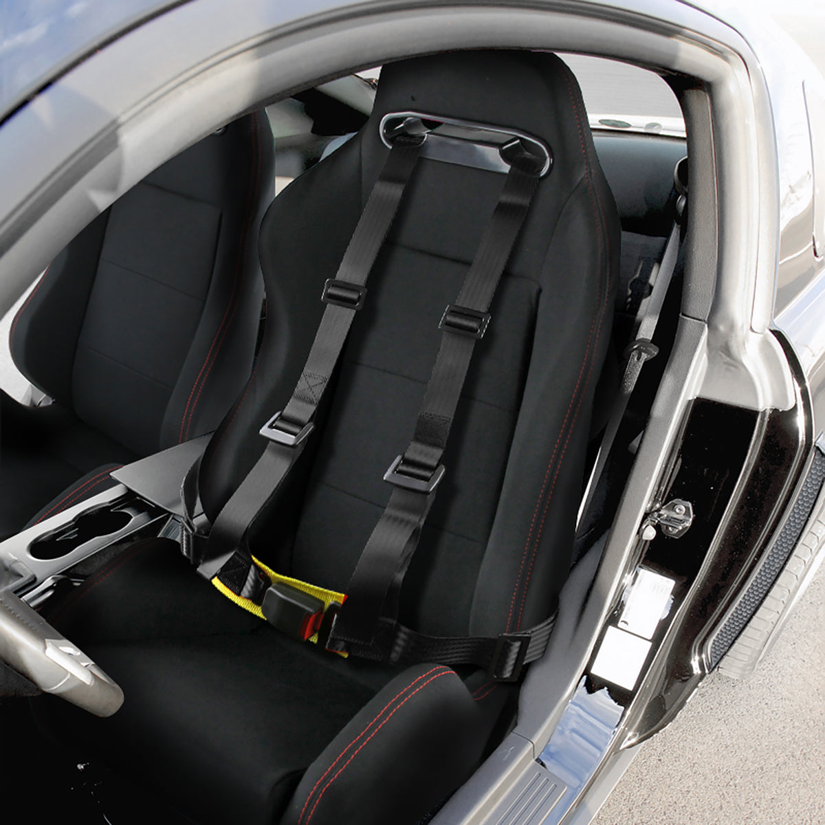 Universal Black 4 Point Racing Seat Belt Buckle Safety Harness
