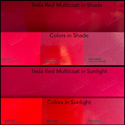 3M Gloss Dragon Fire Red Tesla Steering Wheel Trim Decal Kit (4pcs) | MX 2015-'20