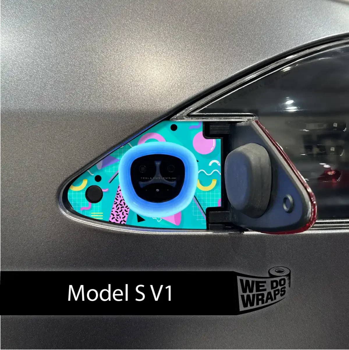 Retro Rewind Tesla Charge Port Wrap | Model S