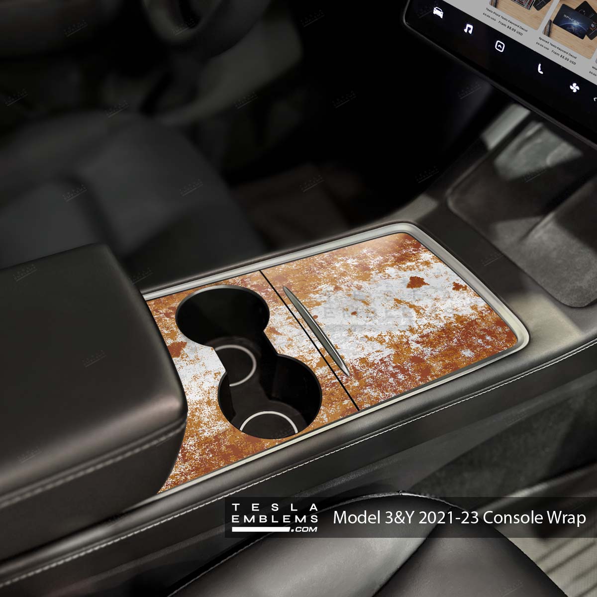 Rust | Tesla Center Console Wrap Kit | Model Y '21-25