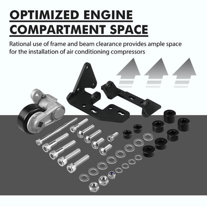 Chevrolet LS Gen 3 / Gen 4 Truck & SUV Passenger Side Low Mount A/C Compressor Bracket Kit for Sanden SD7B10 / 7176 Compressor (1999 - 2013)