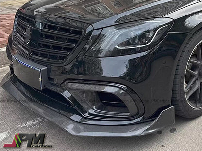 [JPMCarbon] B Style Carbon Fiber Front Lip Fits For 2018-2020 Mercedes-Benz W222 Facelift S63 S65 Only