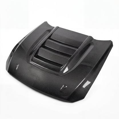 2024–2026 Mustang S650 Heritage SC™ V-Shaped Dry Gloss Carbon Fiber Hood Track Package
