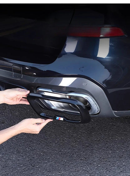 BMW X7 Black Knight Style Exhaust Tip Tail Throat Decorative Cover (Single Hole / Outer Frame)