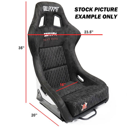 Crema Bull Boost Adjustable Racing Lowered Ultra Max Bucket Seat with Slider Rails