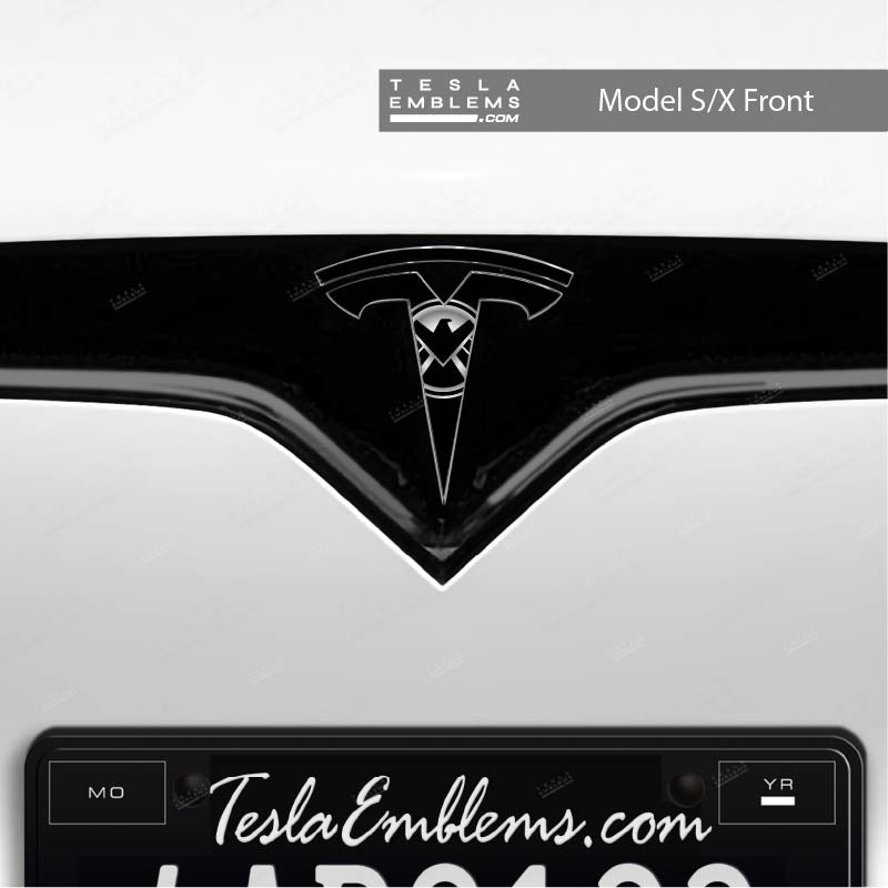 S.H.I.E.L.D. Tesla Emblem Decals (Front + Back) | Model S