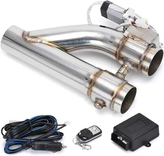 Universal 3 Inch Dual Stainless Steel Exhaust Valve Pipe Kit 2PC