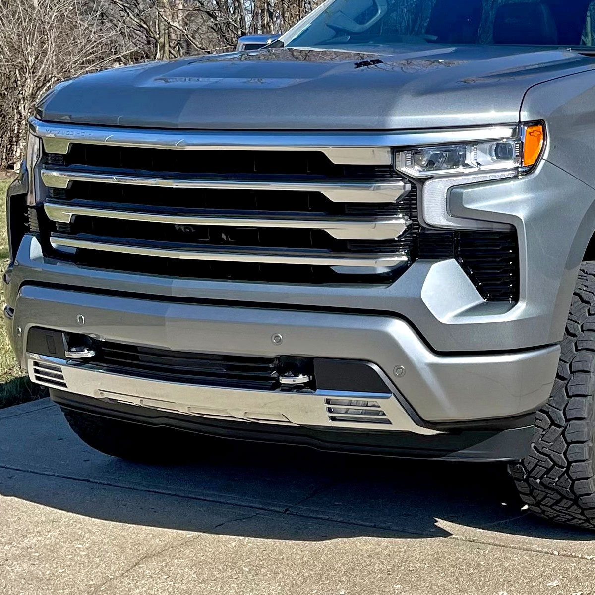 2022-2024 Chevrolet Silverado 1500 Chrome Front Bumper Lower Valance Skid Plate