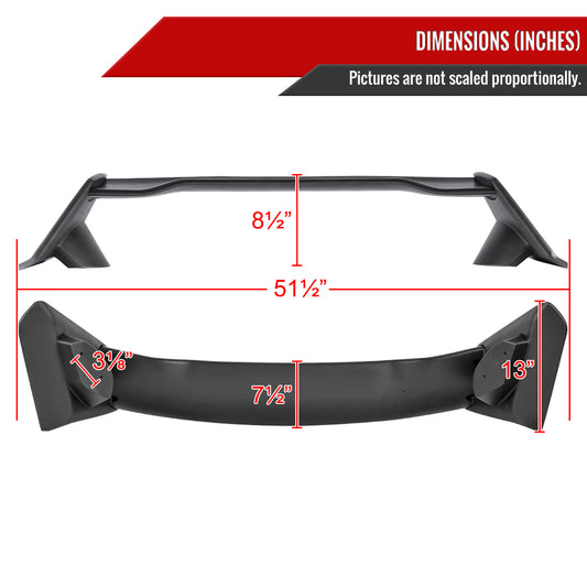 2016-2021 Honda Civic Sedan Black ABS TR Style Rear Spoiler Wing