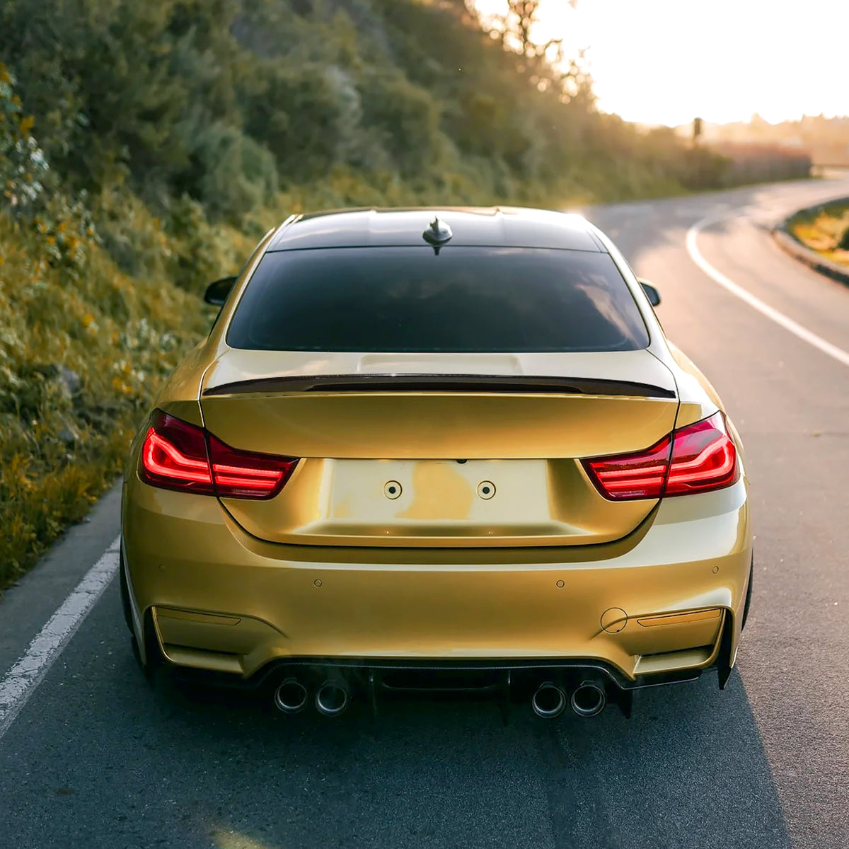 2014-2020 BMW F32 3 Series Coupe Glossy Black  M Perfromance Aesthetic  ABS Rear Trunk  Spoiler