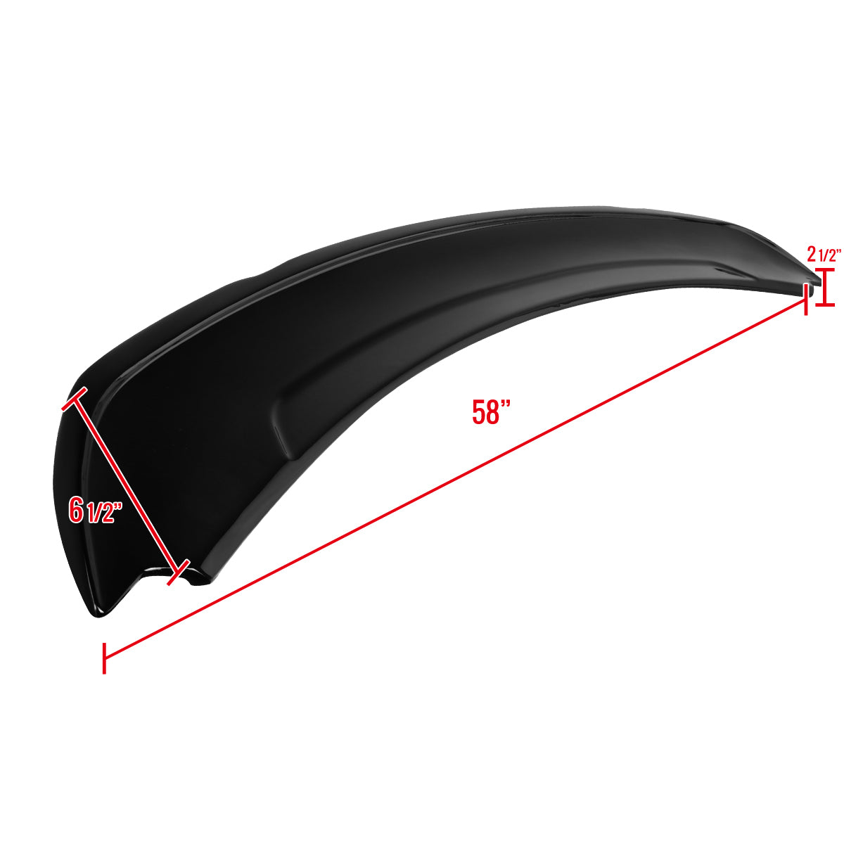 2015-2022 Ford Mustang GT350 Glossy Black Track Style Rear Spoiler