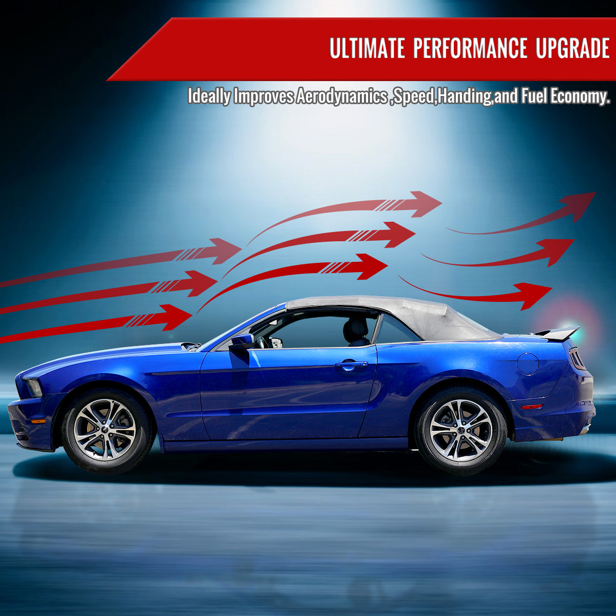 2015-2022 Ford Mustang Matte Black ABS GT350R Style 4PC Rear Spoiler Wing