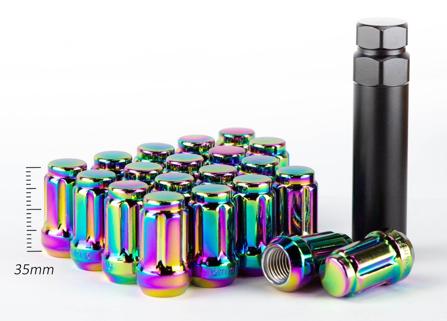 Aodhan Spline Lug nuts Set - Conical Seat ,35mm Overall Size