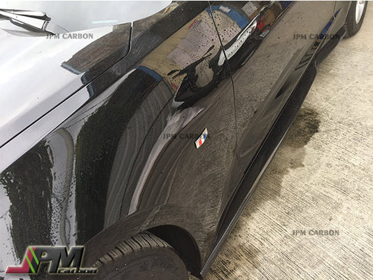 G6 Style Carbon Fiber Side Skirt Add-on Lip Fits For 2016-2022 Chevy Camaro SS Only