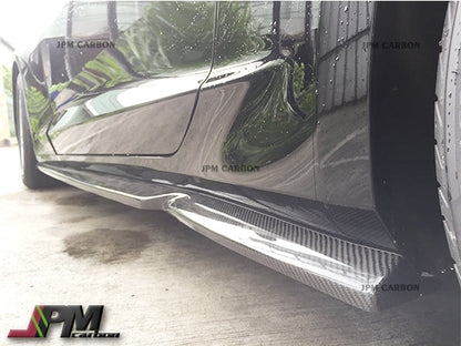 G6 Style Carbon Fiber Side Skirt Add-on Lip Fits For 2016-2022 Chevy Camaro SS Only