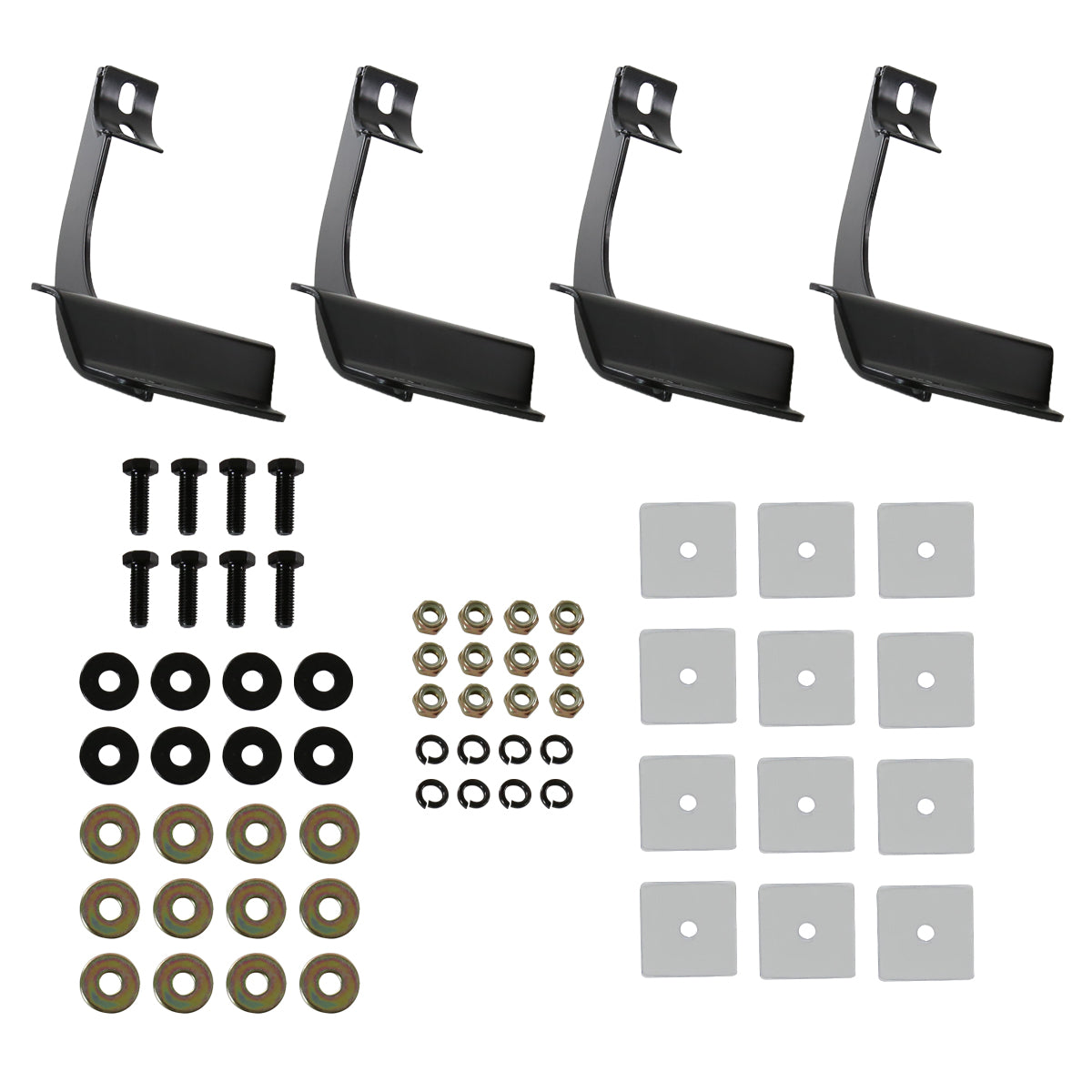 2015-2024 Ford F-150/F-250/F-350/F-450/F-550 SuperCab 3" Black Stainless Steel Side Step Nerf Bars
