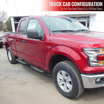2015-2024 Ford F-150/F-250/F-350/F-450/F-550 SuperCab 3" Black Stainless Steel Side Step Nerf Bars