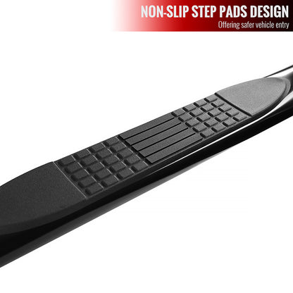 2015-2024 Ford F-150/F-250/F-350/F-450/F-550 Crew/SuperCrew Cab 4" Black Stainless Steel Side Step Nerf Bars