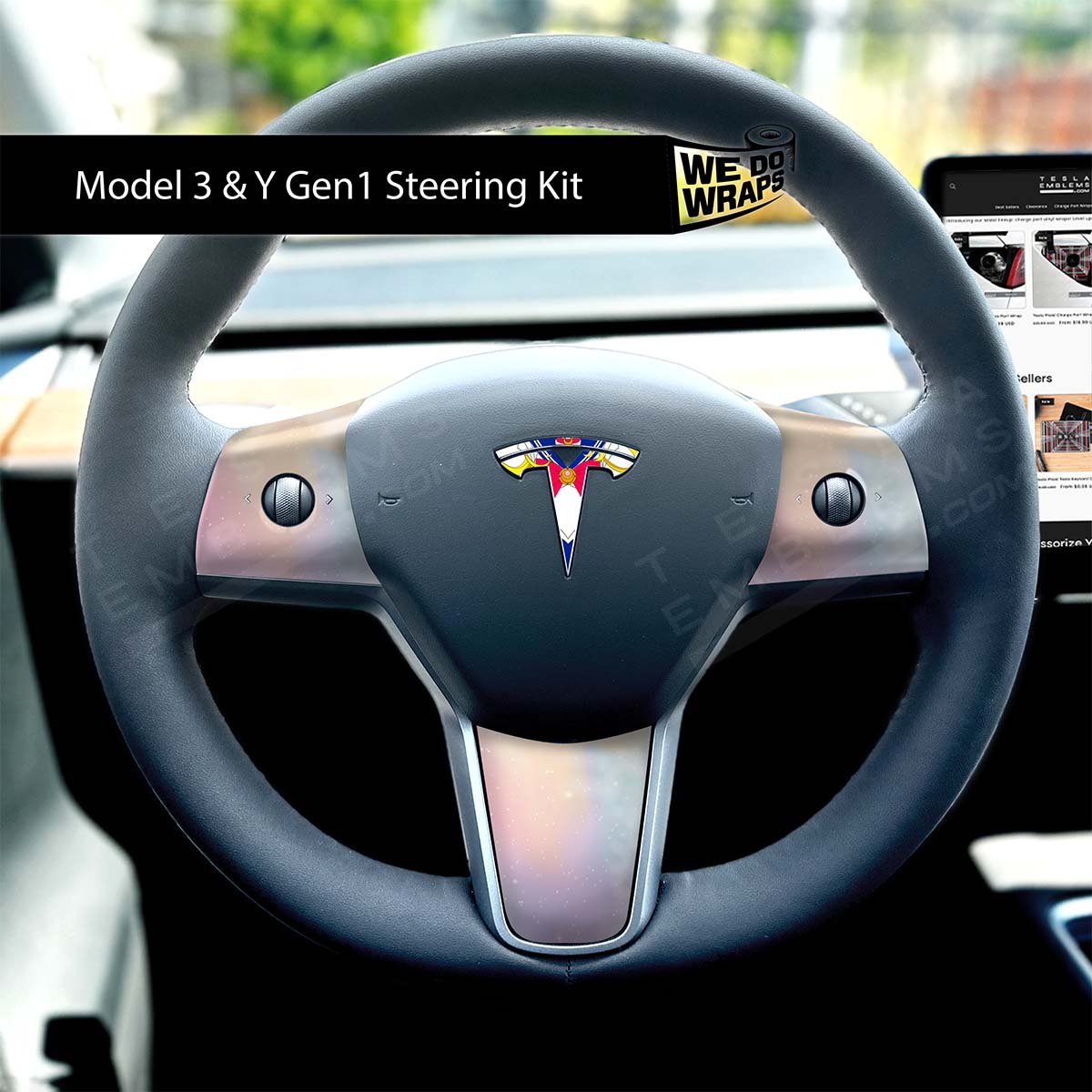 Sailor Moon Tesla Steering Wheel Wrap | MY 2019-'25