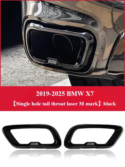 BMW X7 Black Knight Style Exhaust Tip Tail Throat Decorative Cover (Single Hole / Outer Frame)