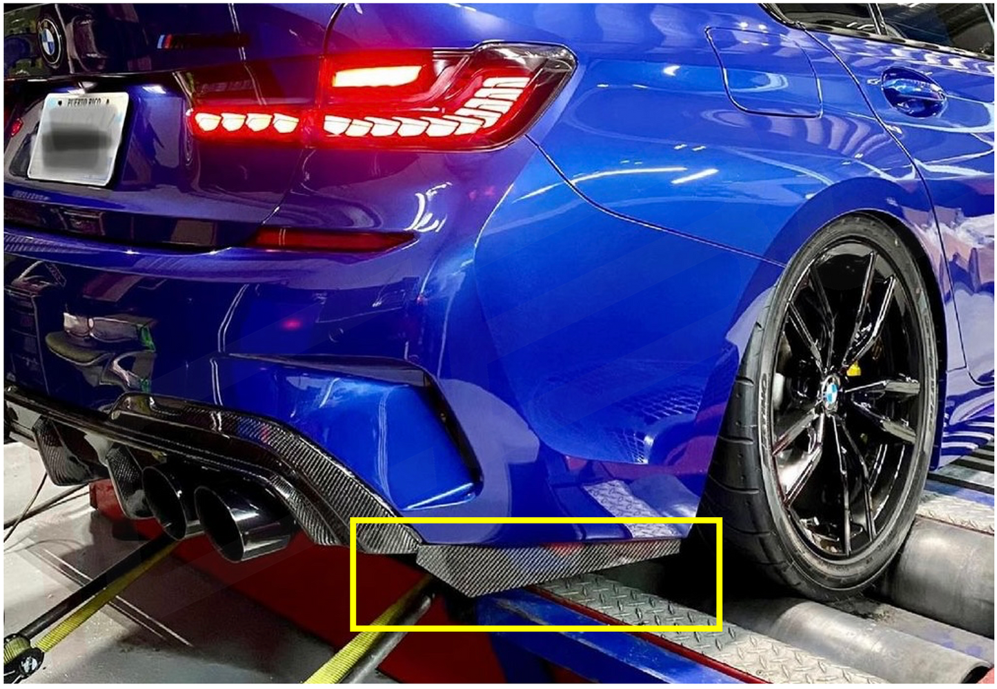 BMW Carbon Fiber Rear Bumper Splitter Extensions Gloss Wet (Plain)