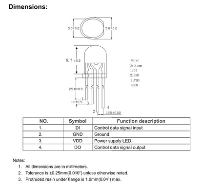 Color Flow Rgbw 5mm Leds100 Count Pack Sk6812