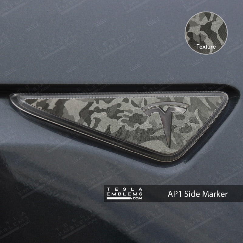 3M Shadow Black Camo Tesla AP1 Side Marker Wrap (2pcs)