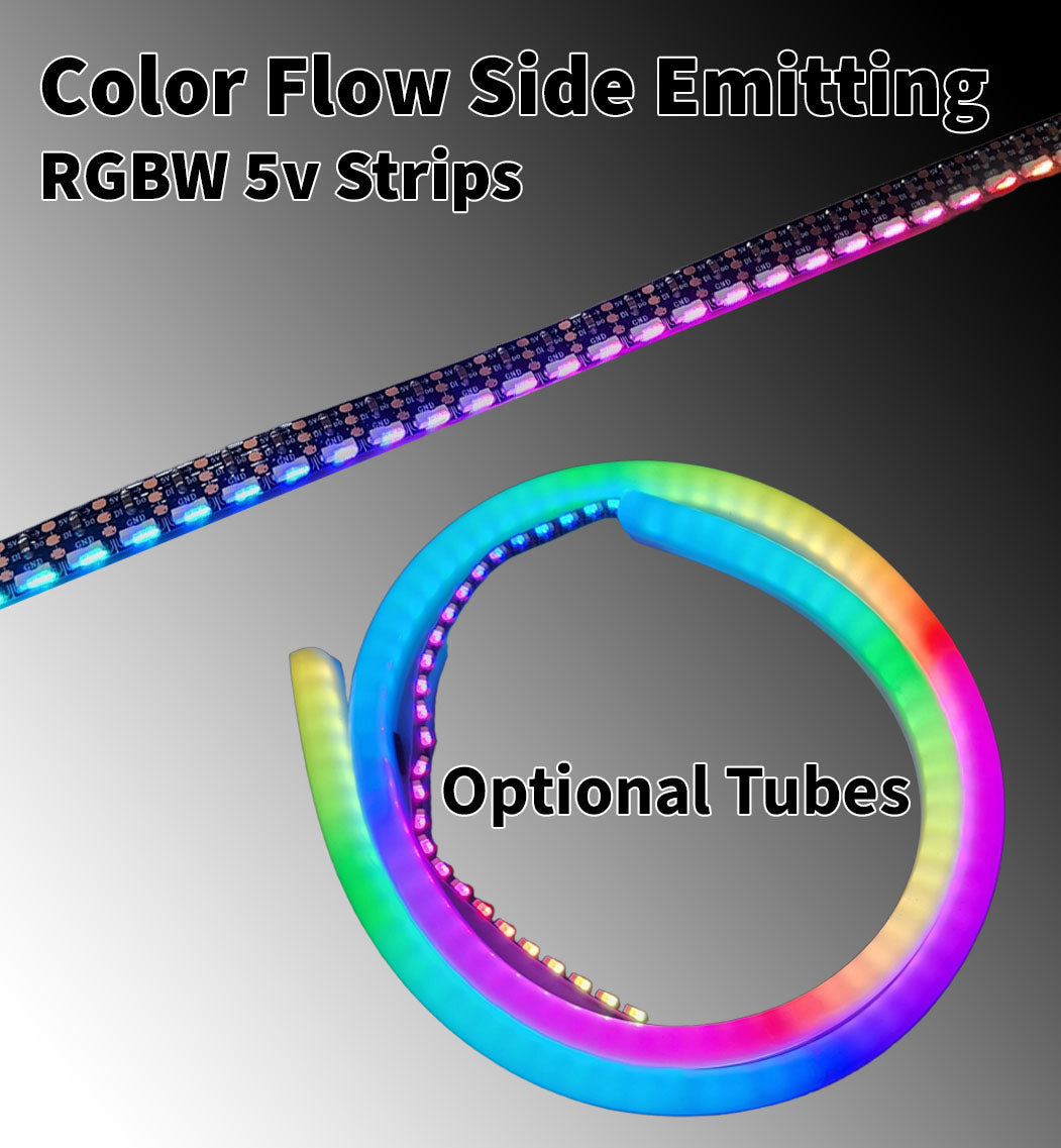 Color Flow Side Emitting Strips - SK6805 RGBW