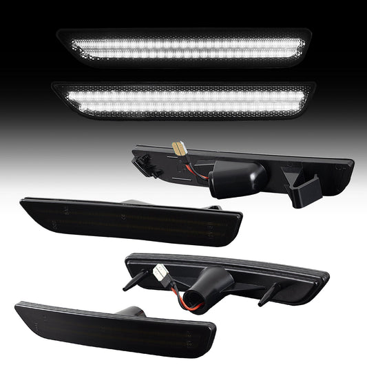 2010-2014 Ford Mustang Smoked White LED Side Markers