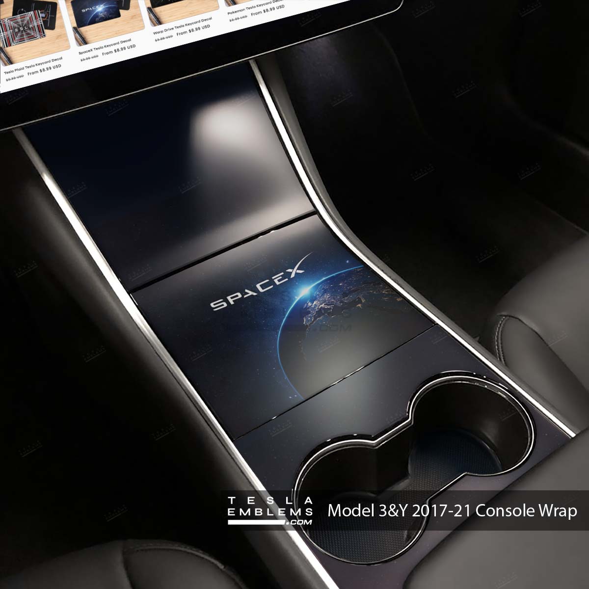Space X | Tesla Center Console Wrap Kit | Model Y ’19-20