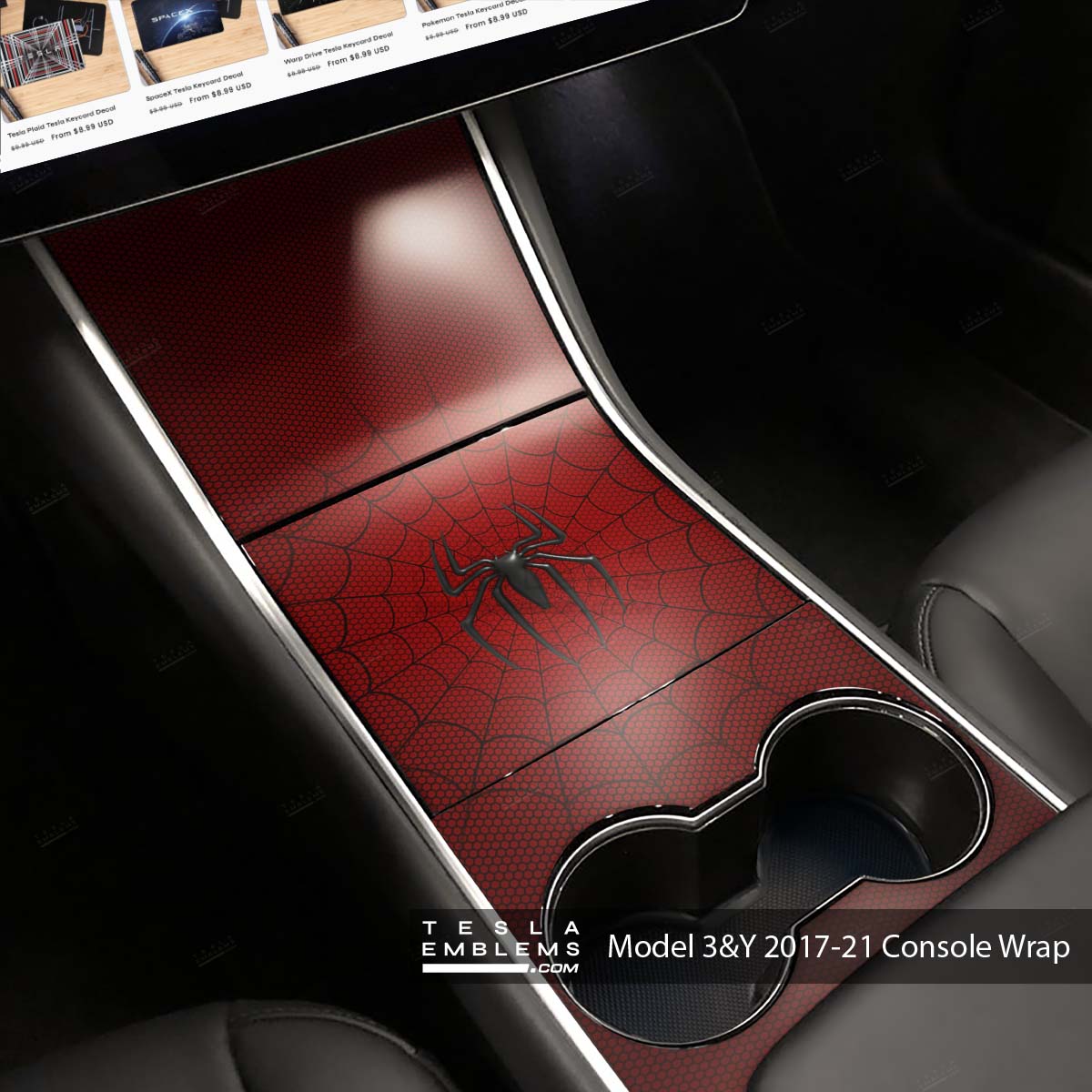 Spider-Man | Tesla Center Console Wrap Kit | Model Y ’19-20