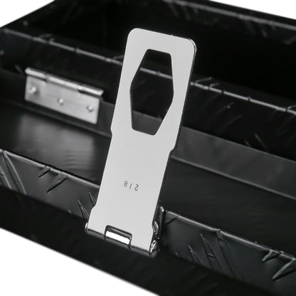 Universal 20" Heavy Duty Black Aluminum Truck Tool Box w/ Lock & Keys