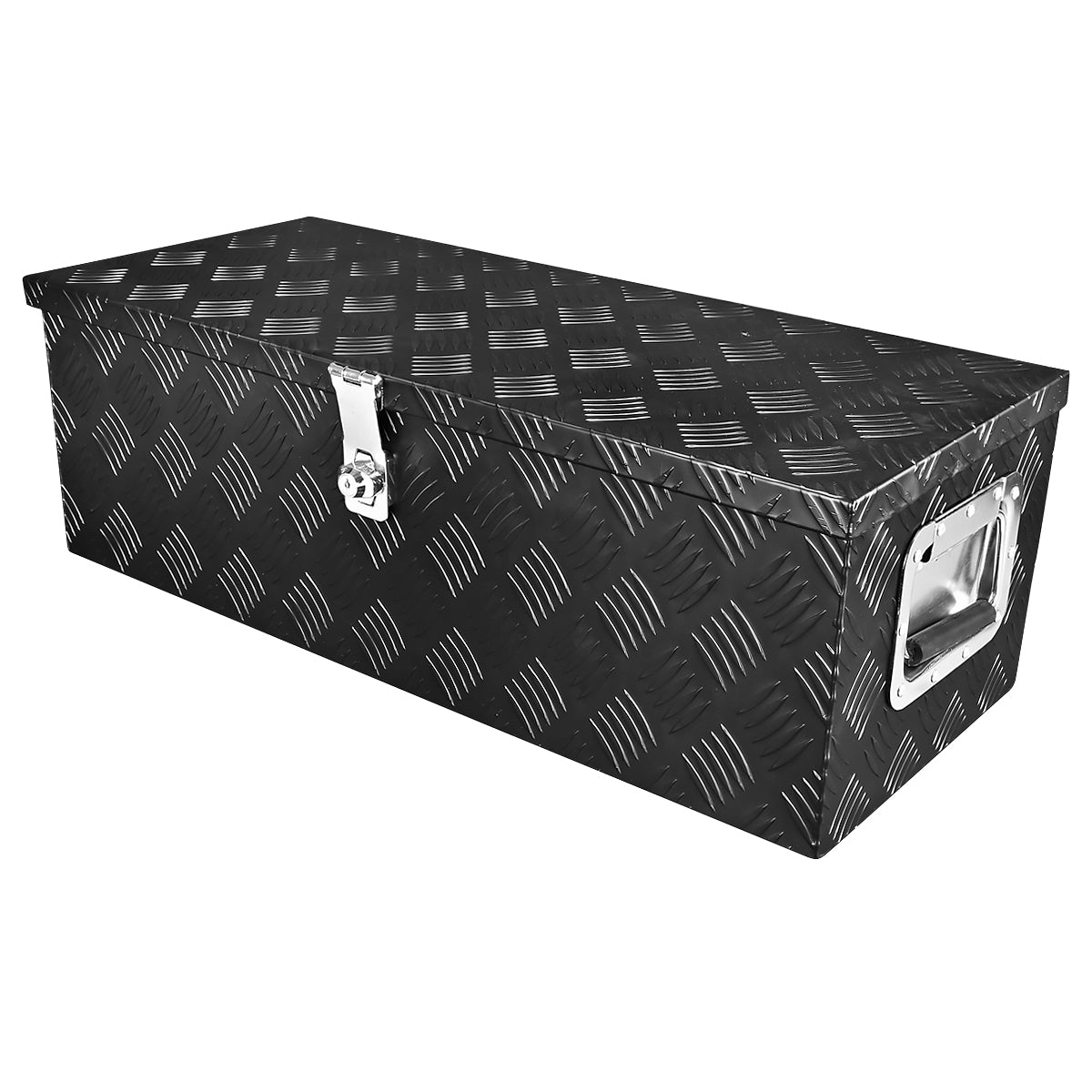 Universal 30" Heavy Duty Black Aluminum Truck Tool Box w/ Side Handles, Lock & Keys