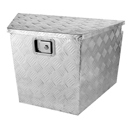 Universal 15~29" Silver Heavy Duty Aluminum Truck Trailer Tongue Tool Box w/ Lock & Keys