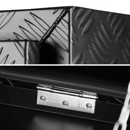 Universal 36" Heavy Duty Black Aluminum Underbody Truck Tool Box w/ T-Handle Latches, Locks, & Keys