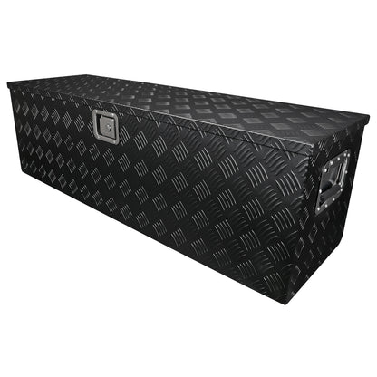Universal 49" Heavy Duty Black Aluminum Truck Tool Box w/ Side Handles, Lock, & Keys