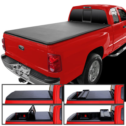 2005-2010 Dodge Dakota / 2006-2009 Mitsubishi Raider 6'6" Bed Soft Quad-Fold Tonneau Cover
