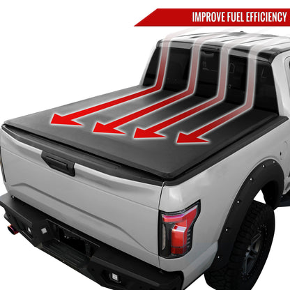 1999-2016 Ford F250 F350 SuperDuty 6'6" Bed Soft Quad-Fold Tonneau Cover
